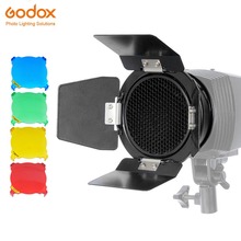 Godox BD-03 96mm Barn Door With Honeycomb Grid and 4 Color filter Kits for Studio Flash For Smart K-150A 300SDI 250SDI 2024 - buy cheap