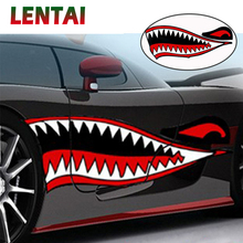 Lentai 1 par adesivos de carro corpo do carro tubarão boca estilo para toyota corolla c-hr avensis rav4 auris honda civic accord ajuste crv 2024 - compre barato