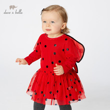 DB11733 dave bella outono bebê princesa da menina os pontos bonitos crianças vestido de borboleta vestido de festa da moda crianças infantil roupas lolita 2024 - compre barato