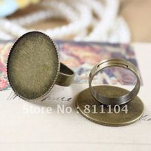 30mm Antique Bronze Copper Blank Circle Pad Cap Bases Adjustable Finger Rings Settings for Diy Cabs Jewelry Findings Wholesale 2024 - buy cheap