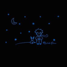 the Little Prince Moon Stars Fairytale Wall Stickers for Kids Rooms Home Decor Living Room Bedroom Glow in the Dark Decoration 2024 - buy cheap