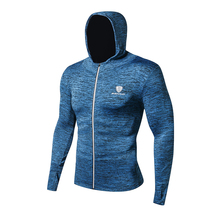 Sudadera con capucha de secado rápido para hombre, chaquetas ajustadas de manga larga para deportes al aire libre, camiseta para correr, senderismo, abrigo de entrenamiento físico 2024 - compra barato