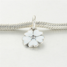 White Enamel Primrose Charms Fits Pandora Bracelet Authentic 925 Sterling Silver Dangle Flower Charm Spring Fine Jewelry 2024 - buy cheap