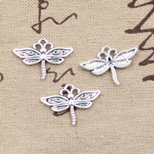 15pcs Charms Dragonfly 16x22mm Antique Making Pendant fit,Vintage Tibetan Bronze Silver color,DIY Handmade Jewelry 2024 - buy cheap