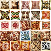 Oneroom-kit de bordados para artesanato, travesseiro de tela bordada com fio de acrílico, almofada frontal em ponto cruz, fronha de flores 2024 - compre barato