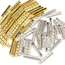 20pcs/lot Metal Needlework Charms Sliver Color three direct links Connectors 3 Hole Spacer Beads Diy for Jewelry Making 26MM 2024 - buy cheap