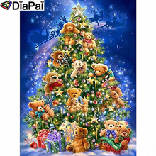 DIAPAI Diamond Painting 5D DIY 100% Full Square/Round Drill "Tree bear gift" Diamond Embroidery Cross Stitch 3D Decor A24851 2024 - buy cheap