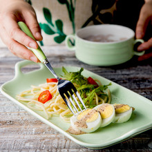 Ceramic Bowl Dish Spoon Fork Cutlery Set Bestek Tableware Set With Two Handle Dinnerware Western Dessert Plate Food Serving Tray 2024 - buy cheap