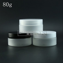 Free Shipping 80g/ml Frosted Plastic Flat Bottle Jar White Black lid Butter Pomade Bath Salt Pill Small Sample Packing Bottles 2024 - buy cheap