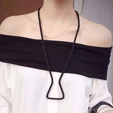 2018 minimalist geometric maze U-word long section rope cotton woven necklace for women 2024 - buy cheap