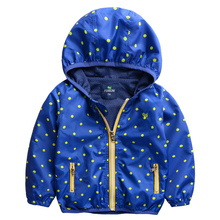 2015 children's outerwear  baby boy jacket  spring  with  Polka dot boy's  coat with a hood waterproof outdoor jacket 2024 - buy cheap