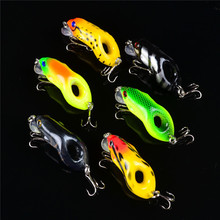 New 6pcs Hard Frog Fishing Lures Floating Topwater Crankbaits Treble Hooks 3D Eyes Baits 2024 - buy cheap