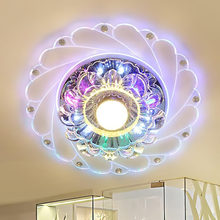Mini luminária de teto redonda com luz de led, moderna lâmpada de teto em cristal para sala de estar, corredores e cozinha 2024 - compre barato