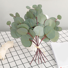 8pcs Artificial Eucalyptus Leaf PVC Floral Stem Faux Greenery Eucalyptus Leaf for Wedding Party Home Craft Decor Fake Plants New 2024 - buy cheap