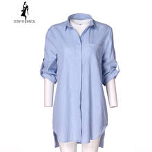 2018 летняя модная шифоновая рубашка синяя женская шифоновая рубашка Повседневная шифоновая рубашка Топ с коротким рукавом женская блузка 2024 - купить недорого