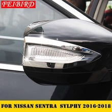 Accessories For Nissan Sentra Sylphy 2016 2017 2018 Rearview Mirror Strip Cover Trim ABS Chrome Bright Silver Style 2024 - buy cheap