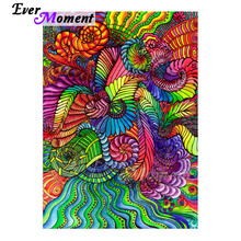 Ever Moment Diamond Painting Colorful Abstract Streak Full Square Drill Wall Decoration Cross Stitch Diamond Embroidery ASF1710 2024 - buy cheap