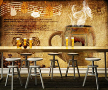 Papel pintado estereoscópico 3d personalizado, mural Retro de la cafetería de la nostalgia, hotel restaurante dinig habitación tv sofá pared dormitorio papel de parede 2024 - compra barato