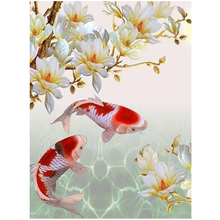 5d faça você mesmo quadrado completo redondo pintura de diamante animal peixe coi flor imitação de diamante mosaico de arte bordada de diamante 2024 - compre barato