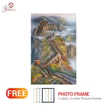 5D Full Diy circular Diamond Painting Handmade Mountain Great Wall Scenery Cross Stitch Diamond Diamond Embroidery Christmas 2024 - buy cheap