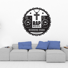 Decoração em Adesivos De Parede da parede da música Rap Estúdio de gravação de música decalque da parede DIY quarto Sala Home Decor decalques G883 2024 - compre barato
