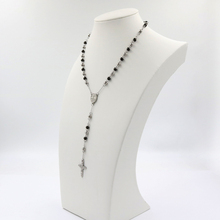 1 Catholic Religious,Women/Men Black White Colour Plated Christian Virgin Mary Rosary Necklace Jewelry Cross Jesus Pendant 2024 - buy cheap