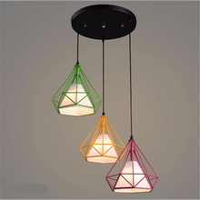 Green/Orange/Pink/Black/White Metal Iron Lamp Loft Vintage Pendant Light Home Lighting Restaurant Office, E27 110v-220v PLL-72 2024 - buy cheap