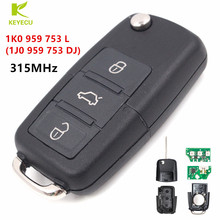 Controle remoto novo 3b 315 mhz 1k0 959 753 l da aleta da substituição de keyecu (1j0 959 753 dj) para vw beetle golf jetta passat 2000-005 2024 - compre barato