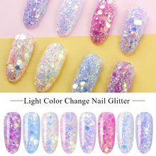 MEET ACROSS Glitter Flakes 3D Hexagon Gradient Sequins Spangles Polish Manicure DIY Nails Art Decorations 2024 - buy cheap