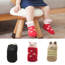 Hot Sale 1 pair Suitable for 1-4Year Cute pattern Non-slip Plush Socks Baby Infant Newborn Socks Winter 100% Cotton Floor socks 2024 - buy cheap