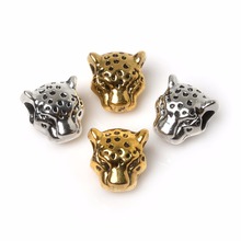 new 10pcs Metal Charms for Jewelry DIY Antique Sliver Tibetan leopard Lion Head Beads Spacer Bead jewelry findings 2024 - buy cheap