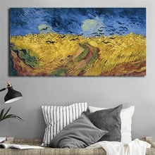 Vincent Van Gogh-pintura sobre lienzo con cuervos para sala de estar, decoración del hogar, arte de la pared, pintura al óleo, póster artístico 2024 - compra barato