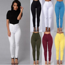 2019 women's high-waisted denim pencil stretch skinny skinny jeans slim pants S-3XL 2024 - buy cheap