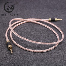 XSSH Audio DIY 8 core OCC 7n Copper Silver OFC copper conductor headphone Earphone 3.5 to 3.5 Car Aux 3.5mm Audio cable Cord 2024 - buy cheap