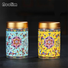 Exquisite Handmade Sealed Tea Caddies Portable Enamel Color Porcelain Storage Cans With Metal Cover Hand Painted Canisters 2024 - buy cheap