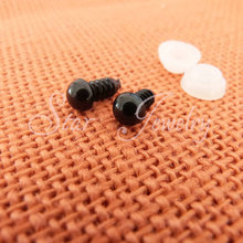 6mm negro completo de seguridad de plástico de juguete ojos con lavadora/100 unids/lote (no 100 par) 2024 - compra barato