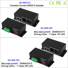 Decodificador de luz led para fita led embutida, 350ma/700ma 3ch dmx512, controlador de corrente constante, arruela para parede