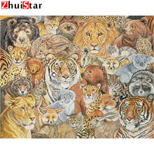 Pintura em diamante animal tigre leão leopardo 5d diy mosaico bordado em ponto cruz quadrado completo padrão decoração para casa zwq 2024 - compre barato