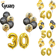 Rose Gold 30 40 50 60 Birthday Balloon Party Decoration Adult 30 Number Ballon Party Supplies Anniversary Thanksgiving Decor 2024 - buy cheap