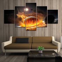 5 Panel Meteorite landing landscape Canvas Printed Painting For Living Room Wall Decor HD Picture Artworks Poster 2024 - buy cheap