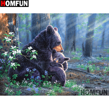 HOMFUN Full Square/Round Drill 5D DIY Diamond Painting "Animal Bear" Embroidery Cross Stitch 5D Home Decor Gift A14405 2024 - buy cheap