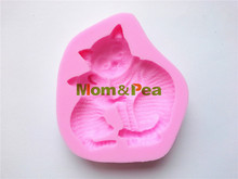 Mom&Pea 0165 Free Shipping Cats Shaped Silicone Mold Cake Decoration Fondant Cake 3D Mold Food Grade Silicone Mould 2024 - buy cheap