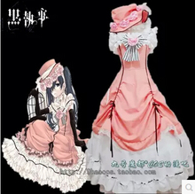 New Top Cos Ciel Phantomhive From Anime Black Butler Cosplay Halloween Pink Dress Full Set 3in1(Dresses+Hat+The pannier) 2024 - buy cheap