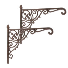 Soporte de estante decorativo para el hogar, soporte de pared de ángulo recto de hierro fundido con patrón ornamentado, 2 uds., L 2024 - compra barato