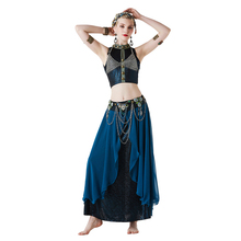 Conjunto de dança do ventre sexy, roupa rústica para mulheres, estilo vintage, carnaval, bollywood, traje de dança 2024 - compre barato