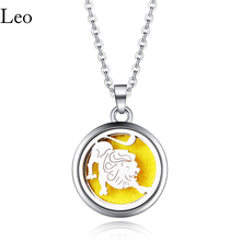 Leo image Open Aroma Diffuser Necklace Pendant 316L Stainless Steel Magnetic Perfume Essential Oil Box Aroma Locket Pendant 2024 - buy cheap