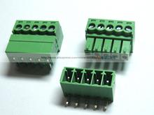 Conector do bloco terminal de parafusos, ângulo de 150mm, 5 pinos, verde, conector tipo plugável, 3.81 peças 2024 - compre barato