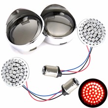 2inch 1157 Bullet Red LED Turn Signal Inserts W/Visor Ring Smoked Lens For Harley Touring Dyna Sportster Softail 2024 - buy cheap