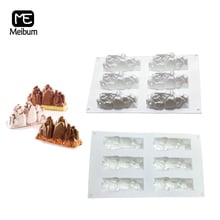 Meibum molde de silicone para decoração de bolo, 6 espaços de gelo, espuma de chocolate diy para decoração de bolo 2024 - compre barato