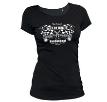 2019 Fashion Hot Damen T-Shirt - Wild On Wheels - Frauen Hot Rod V8 Rockabilly Rockabella Classic American Car Fans T shirt 2024 - buy cheap